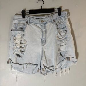 American Eagle Stretch Mom Short Distressed Jean Shorts